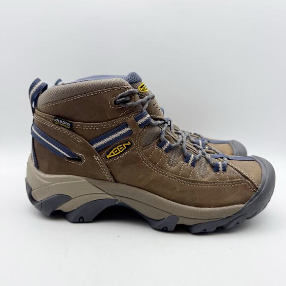 Keen Womens Targhee ll Mid Hiking Boot US 9.5 Brown Blue Waterproof Leather NWOB - Picture 3 of 12
